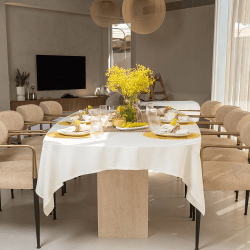 מארז BAILEY - מפת שולחן, מפיות וחבקים | שמנת – תמונה 3